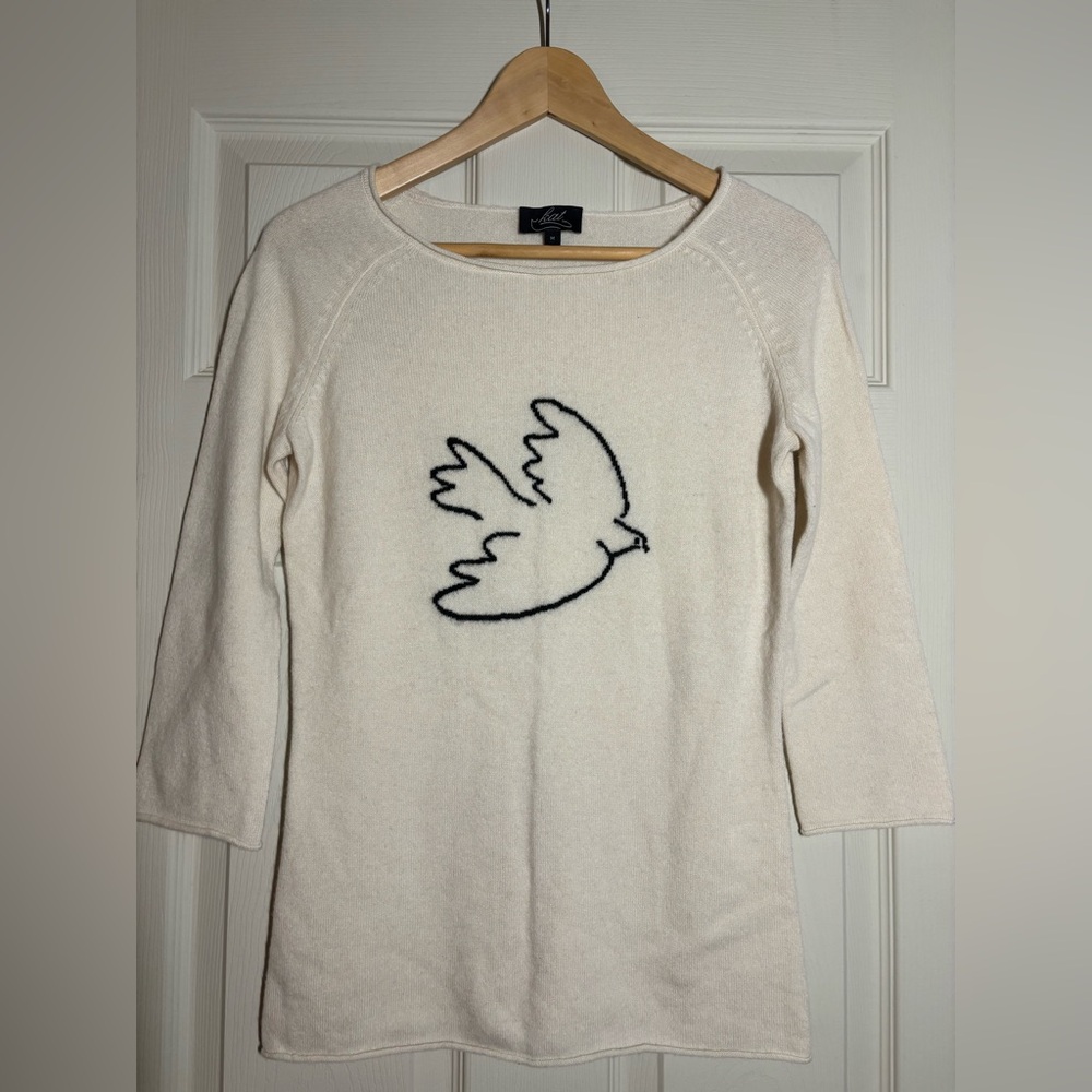 KatCashmere White Dove Cashmere Sweater